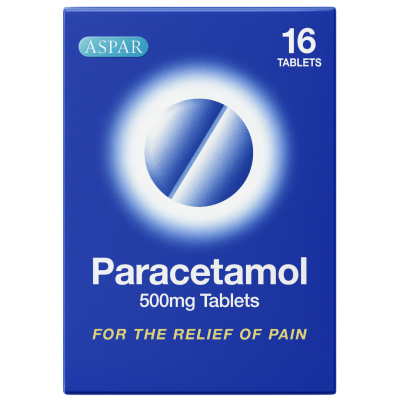 ASPAR PARACETAMOL 500MG TABLETS 16S X 12 04/2029