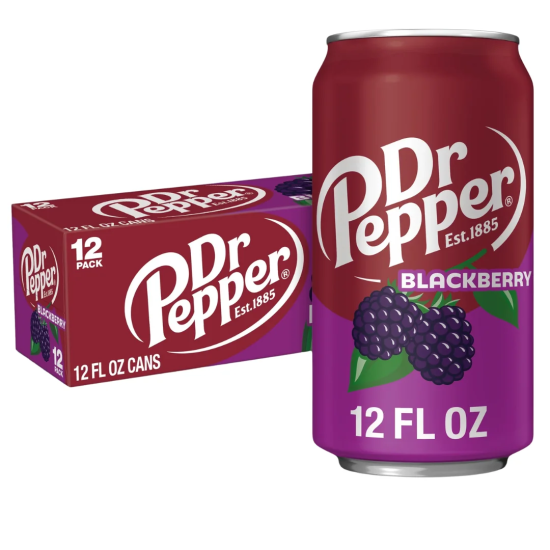 USA DR PEPPER BLACKBERRY CANS 355ML X 12 ( NOT PRICE MARKED )