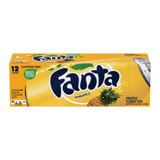 USA FANTA PINEAPPLE CANS 355ML X 12 ( NOT PRICE MARKED )