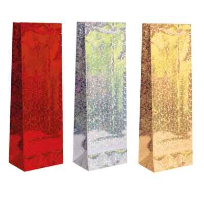 HOLOGRAPHIC GIFT BAG BOTTLE X 12
