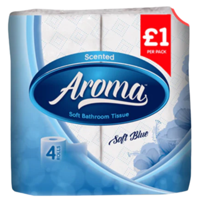 AROMA PERFUMED T/T 2PLY 4 ROLL X 10 BLUE PM £1