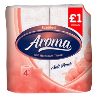 AROMA PERFUMED T/T 2PLY 4 ROLL X 10 PEACH PM £1
