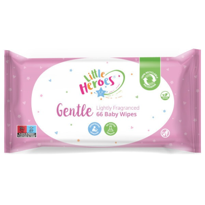 LITTLE HEROES GENTLE BABY WIPES 66'S X 12