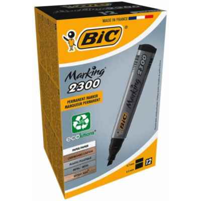 BIC PERMANENT MARKERS 2300 BLACK X 12